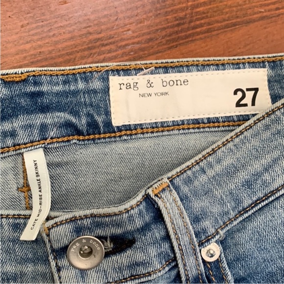 NWT rag & bone Cate Mid-Rise Skinny Thunderbird
Slim Fit Ankle Acid Indigo Jeans - Picture 13 of 16